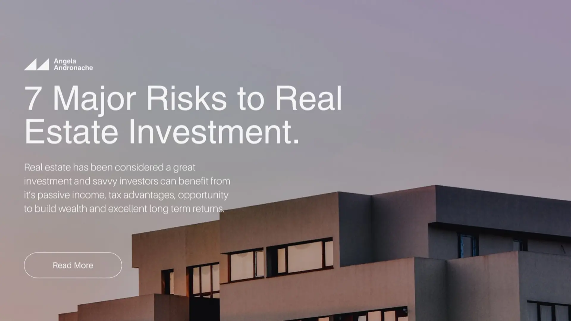 featured image for story, 7 Major Risks to Real Estate Investment.