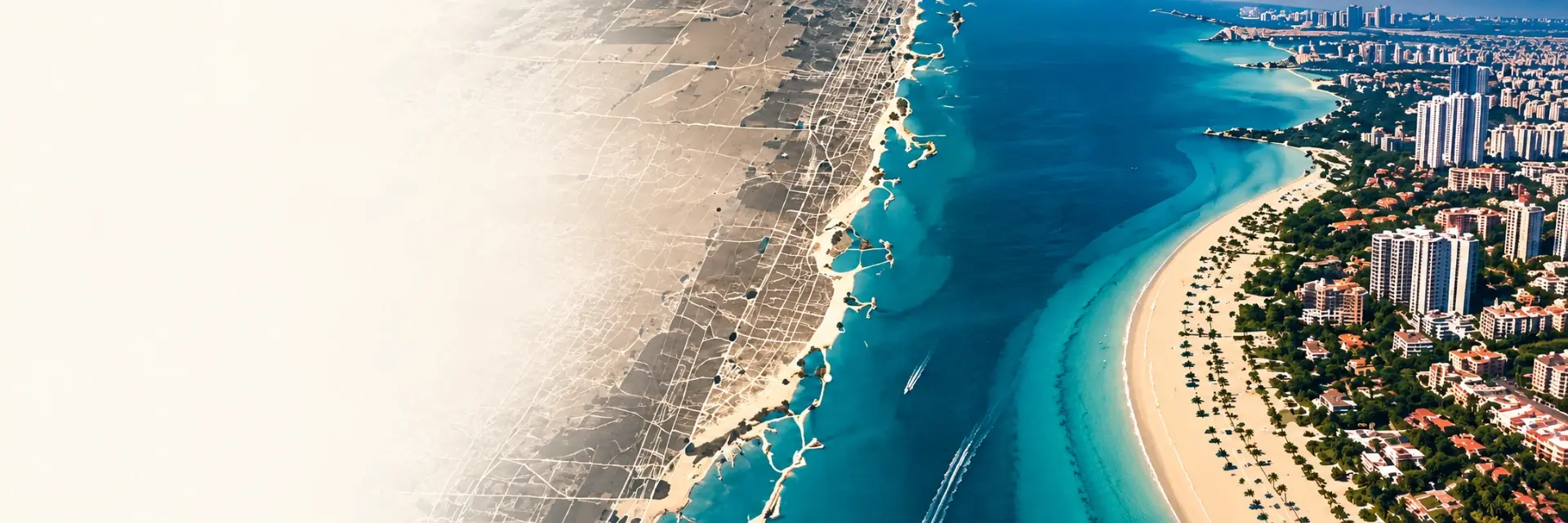 Aerial view of the South Florida coastline