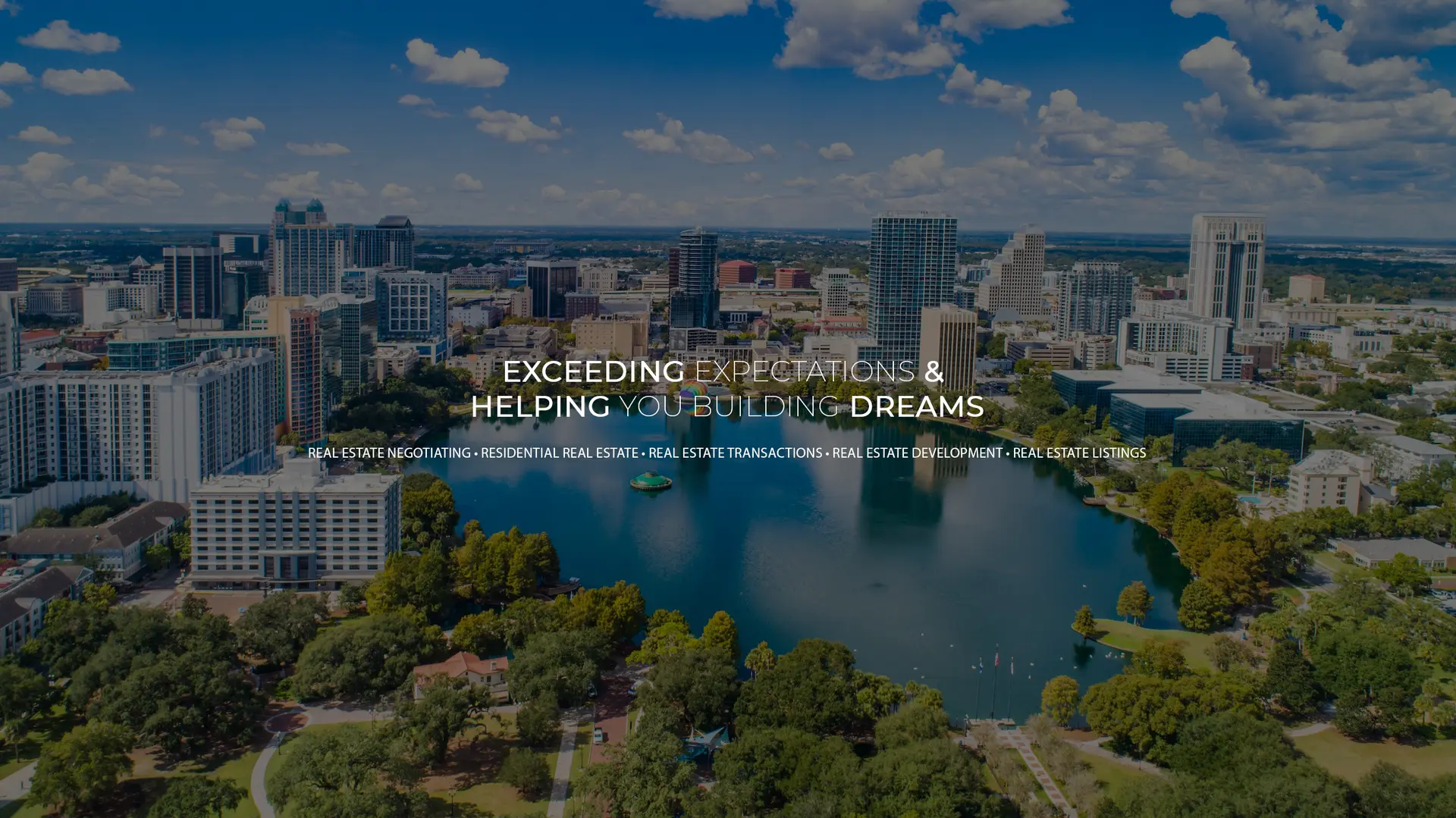 Hero image of website