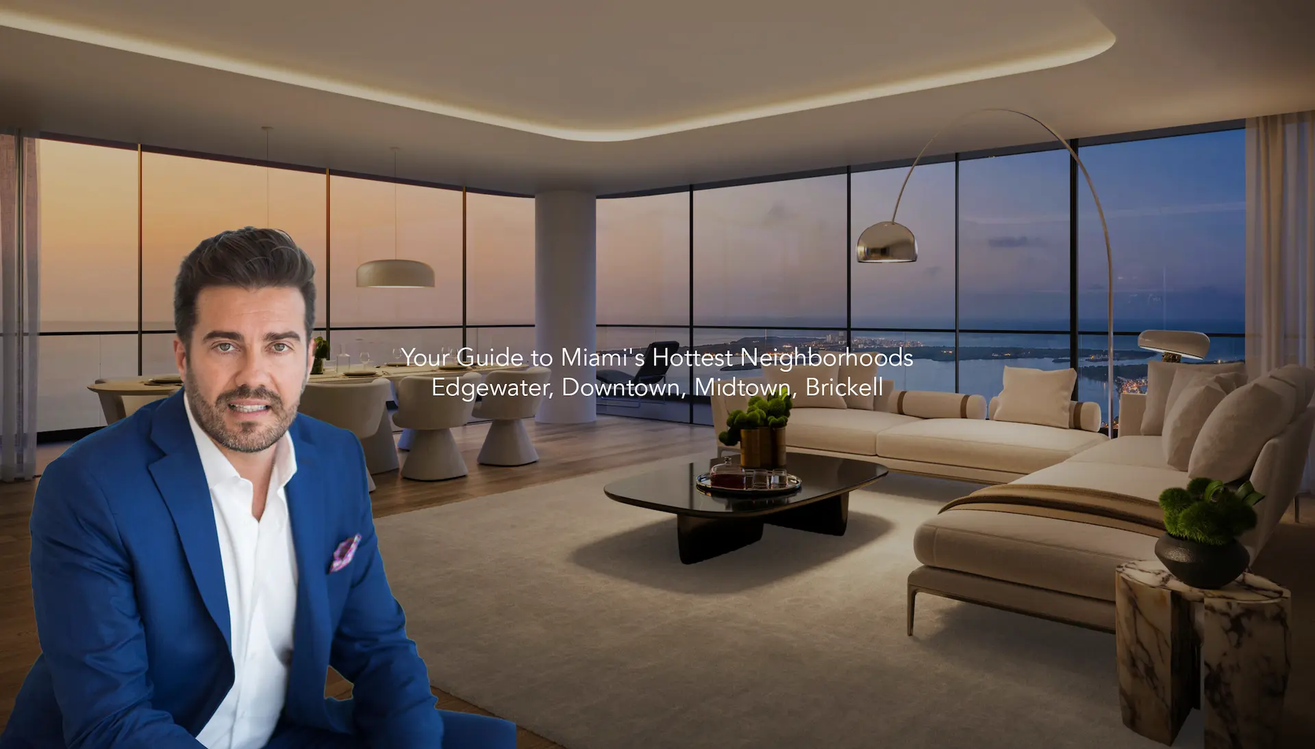 Hero image of website