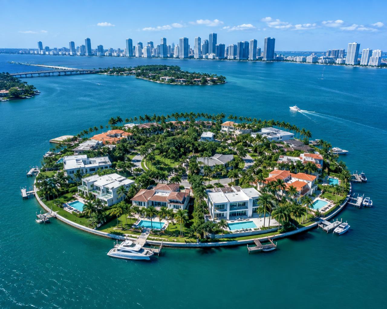 Aerial view of Hibiscus Island