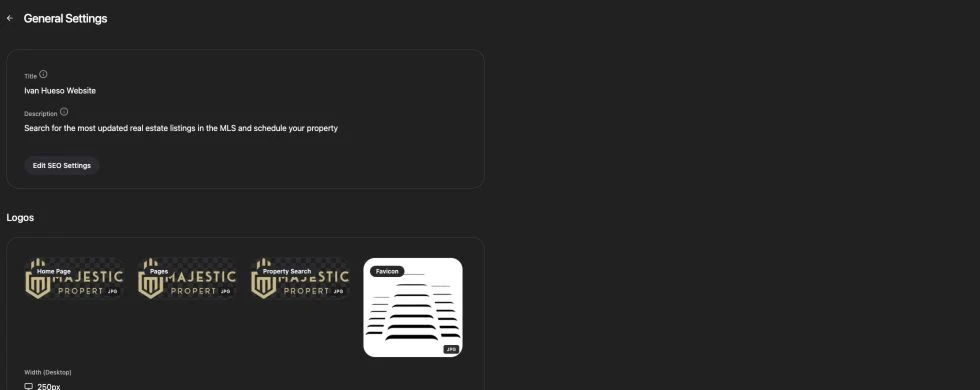 Actual Panda General Settings displaying a site title, description and Edit SEO Settings button